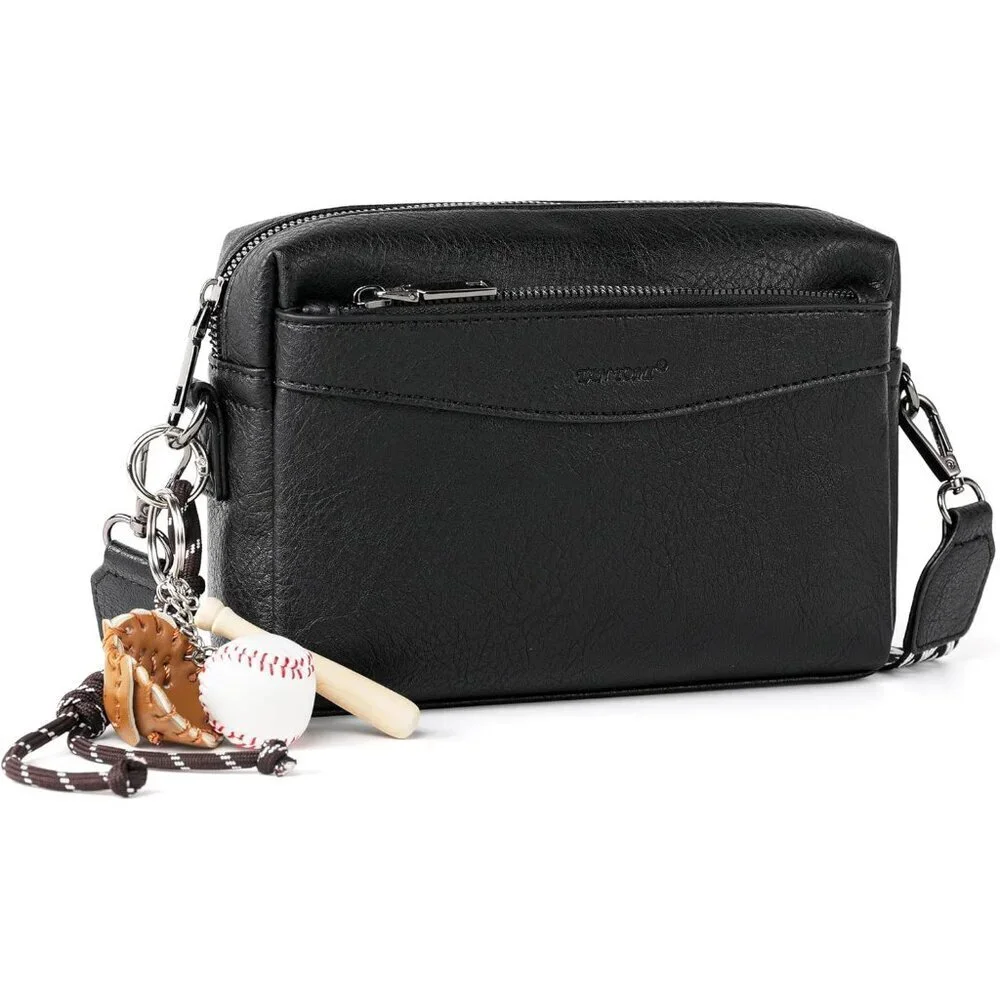 Crossbody Purse Women Vegan Leather Small Zip Adjustable Shoulder Bag